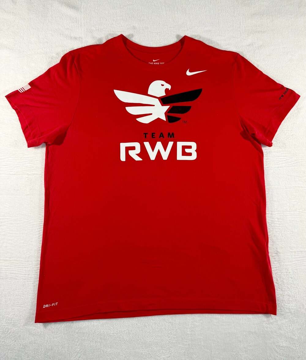 Nike Team RWB Dri-Fit ‘Enriching the lives of veterans’ Graphic T-Shirt Red, XL